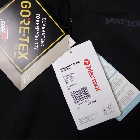 Marmot Minimalist Gore-Tex Waterproof Windbreaker Jacket NWT Packable - Picture 6 of 12